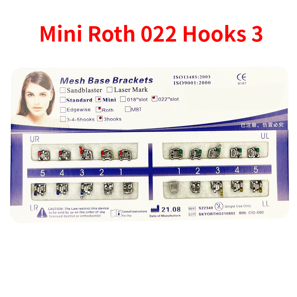 20Pcs/Pack Dental Orthodontic Metal Braces Bracket Mini Roth/MBT ...